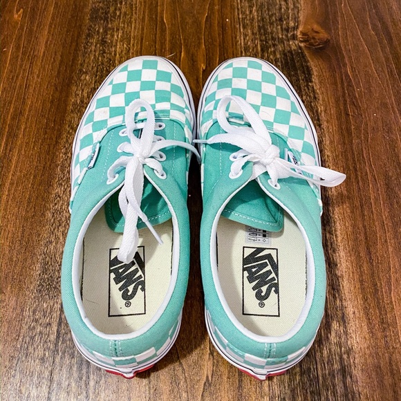 blue checkered vans with laces